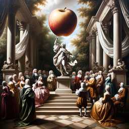 the discovery of gravity, painting, baroque style generated by DALL·E 2